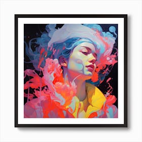 Fluro Fluid Splendor  04 Art Print