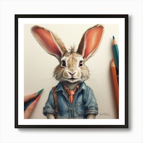 Rabbit In A Tie 1 Art Print