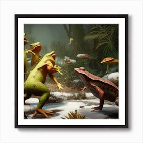 Frogs In The Forest Art Print