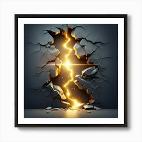 Lightning Breaking Through A Wall Affiche