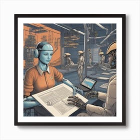 Robots In A Factory 4 Art Print