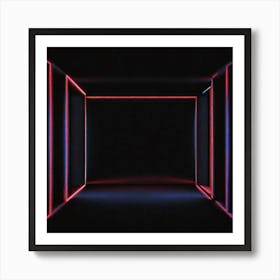 Neon Light On Deep Black Background 2608349771 Art Print