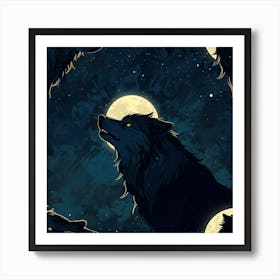 Howling Wolf Art Print 1 Art Print