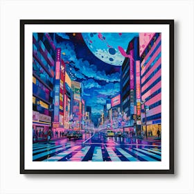 Night In Tokyo 1 Art Print