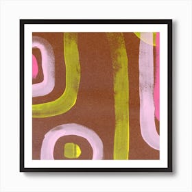 Abstract Painting on Brown Art Print