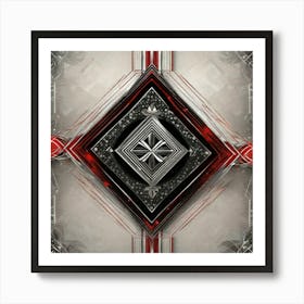 Black Diamond red streams Art Print