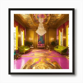 Futuristic Beautiful French Mansion Interior Sitti (5) Art Print