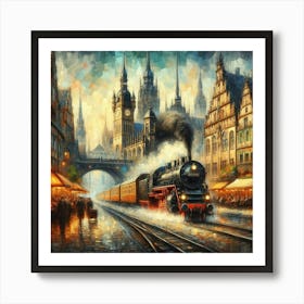 Train On The Tracks 1 Art Print