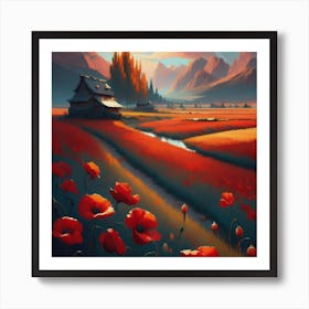 Red Poppy Fields Art Print