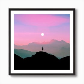 Purple Mountain Square Art Print