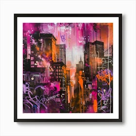 New York City, Graffiti, Street Art, Urban Hues 1 Art Print