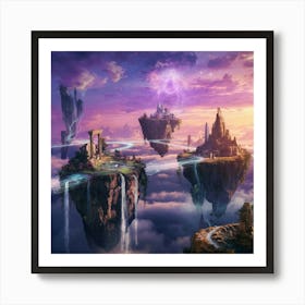 Mystical Floating Islands Art Print