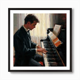 Man Playing The Piano Art Print