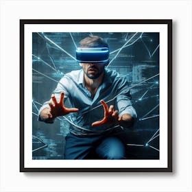 Man With Vr Glasses Art Print