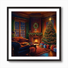 Christmas In The Living Room 19 Art Print