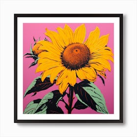 Sunflower 4 Pop Art Illustration Square Art Print