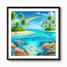 Rainbow Under The Sea Art Print