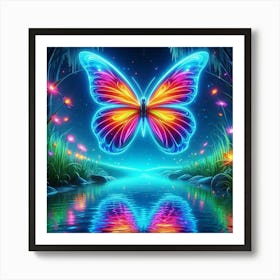 Butterfly In The Night Art Print