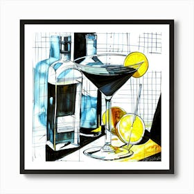 Cocktails Gin - Martini Gin Art Print