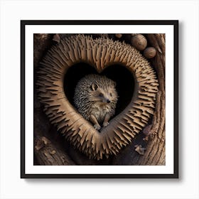 Hedgehog In A Heart Art Print