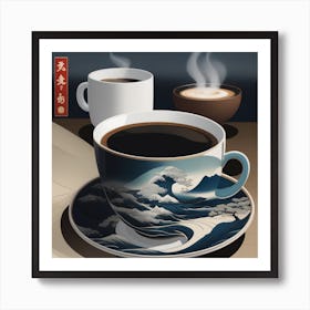 Coffee And Waves Art Print