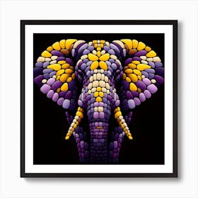 Elephant Mosaic Art Art Print