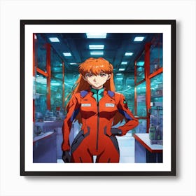 Anime Girl In A Lab Art Print