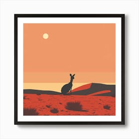 Kangaroo In The Desert Art Print