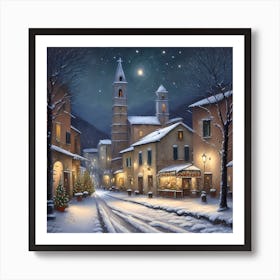 Christmas Winter Evening Art Print