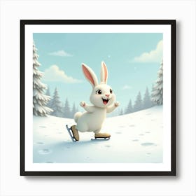 Flux Dev A Joyful Rabbit With Soft Fluffy White Fur And Bright 0 Art Print