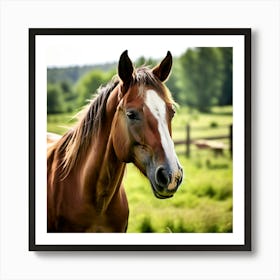 Horse Ranch Pony Animal Farm Nature Pet Farm Animal Summer Grass Head Mammal Green Mare Affiche