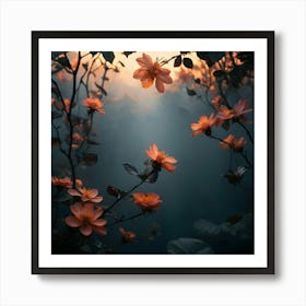 Flowers At Dusk 2 Art Print