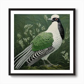 Ohara Koson Inspired Bird Painting Pheasant 8 Square Art Print