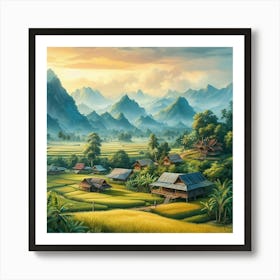 Thai Village Art Print
