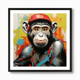 Pop Art graffiti Monkey 1 Art Print