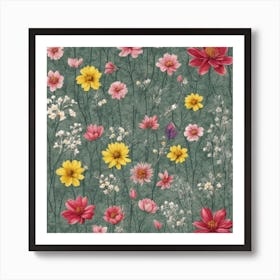 Silent Spring Garden Flowers Art Print 4 Art Print