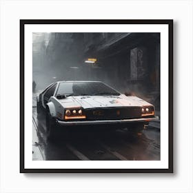 Back To The Future Delorean Art Print