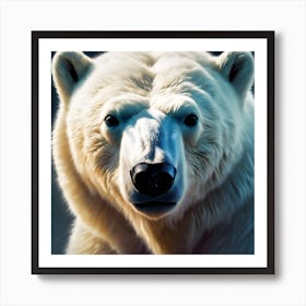 Polar Bear Cub lit by Moonlight Art Print