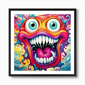 Psychedelic Monster Graffiti Art Print