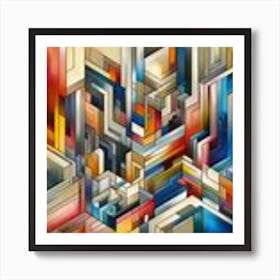 A mixture of modern abstract art, plastic art, surreal art, oil painting abstract painting art deco architecture 2 Art Print