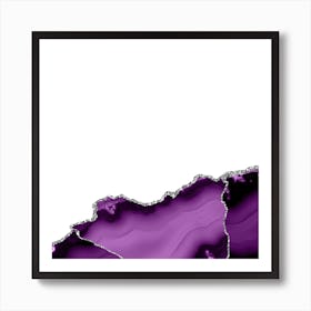 Purple & Silver Agate Texture 09 Art Print