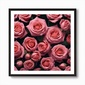 Pink Roses Background 1 Art Print