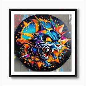 Cat On The Wall Art Print