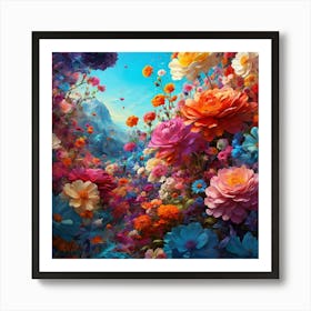 Flowers In The Sky 2 Art Print