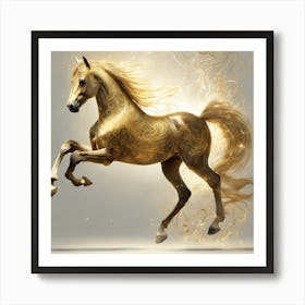 275551 Horse Written In Golden Arabic Calligraphy Xl 1024 V1 0 Art Print