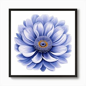 Blue Dahlia Art Print