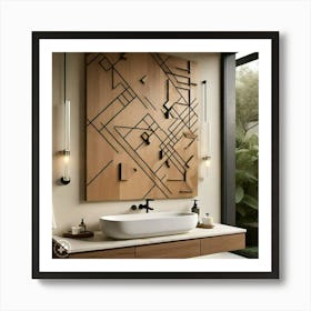 Modern Bathroom Wall Art Art Print