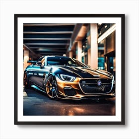 Gold Sports Car Art Print