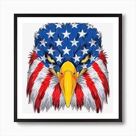 Limited Edition Patriotic Eagle 4th Of July Usa American Flag Art Print