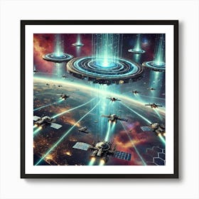 A Sci Fi Scene Harmony Beam Array Art Print